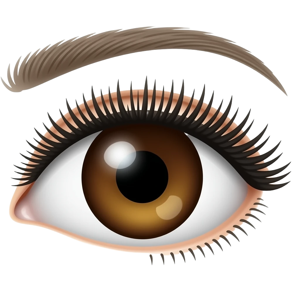 ojo marron con pestañas emoji