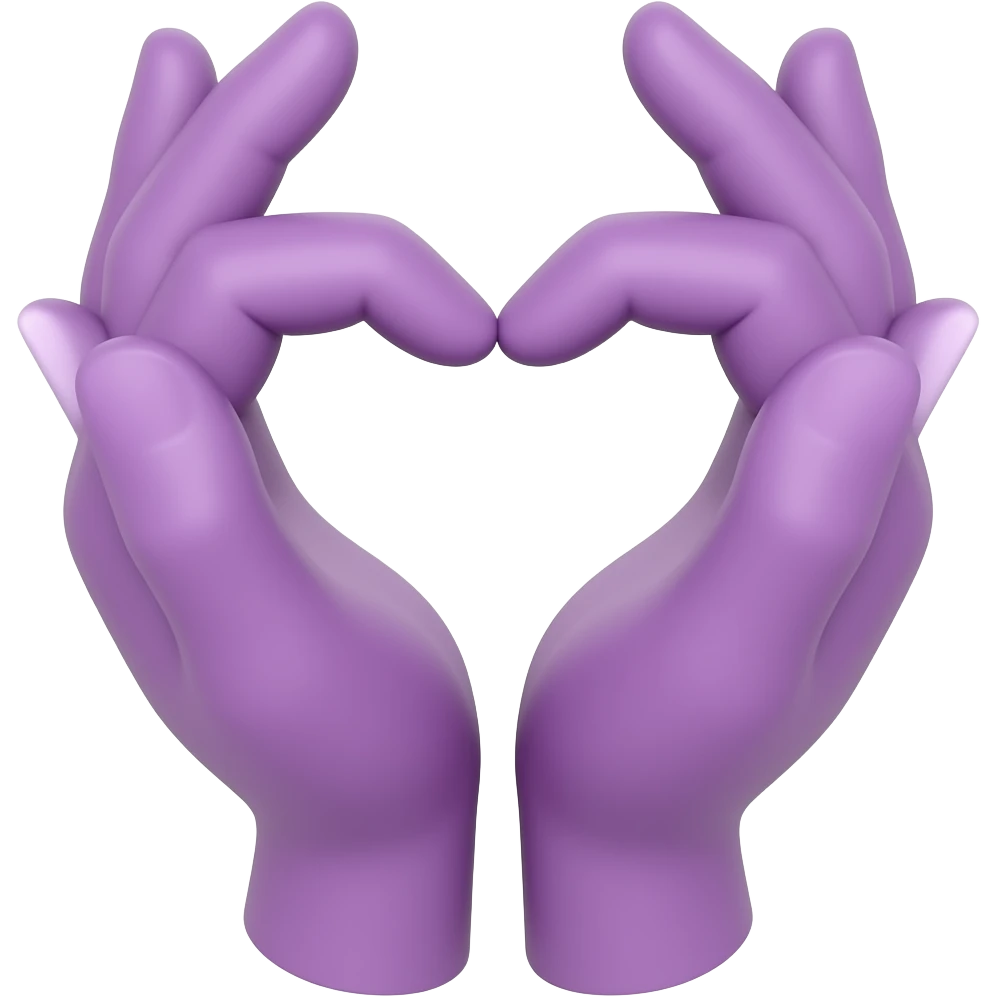 purple hands make heart shape emoji