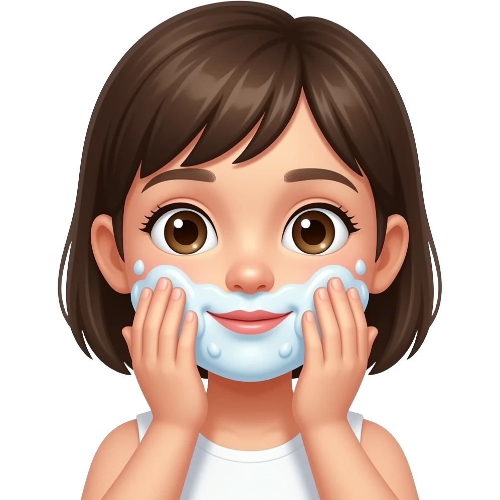 Little girl washing face emoji