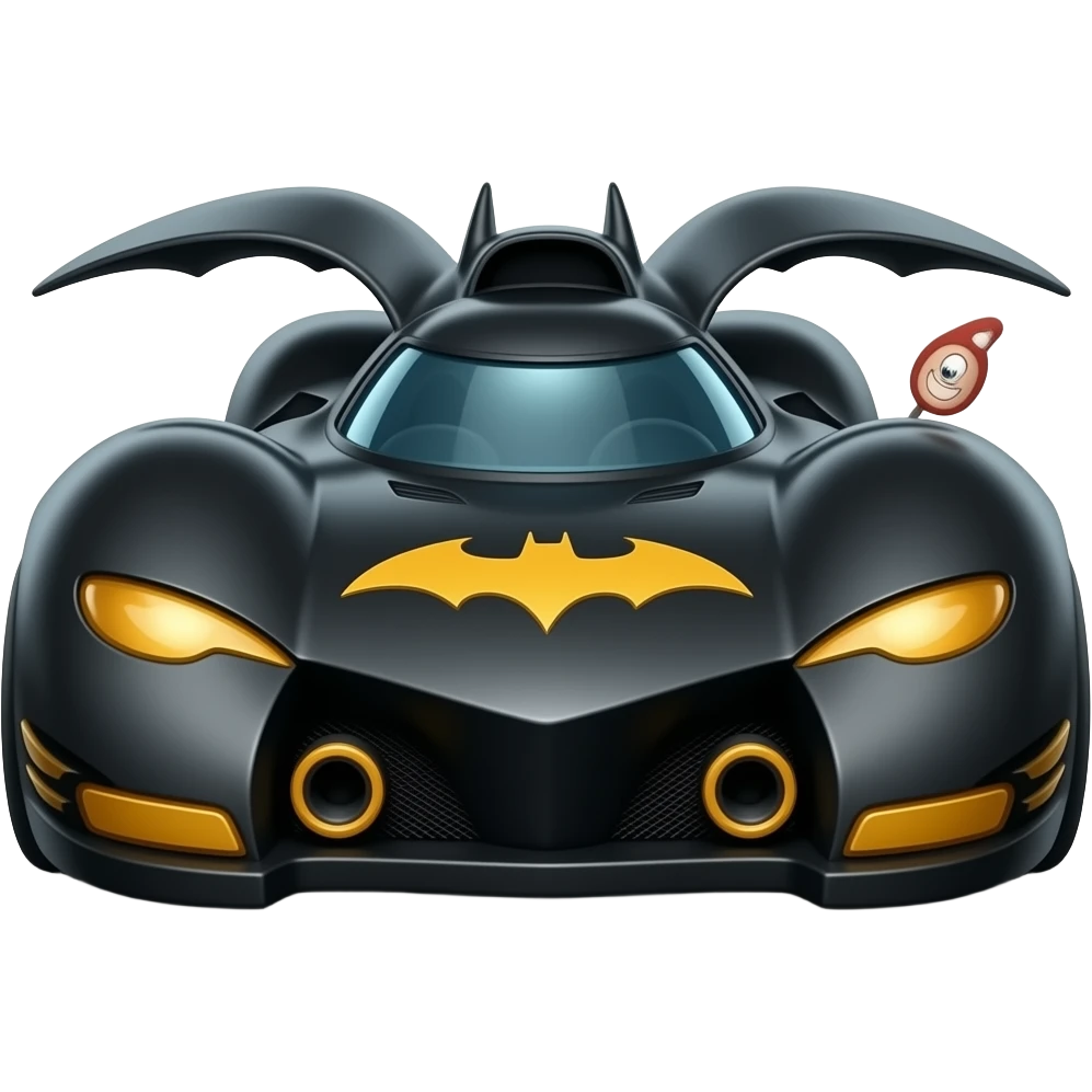 batmobile tim burton, highly detailed hyper realistic emoji