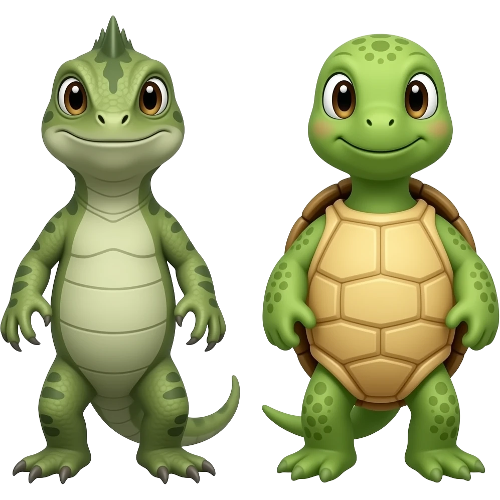 Leo the tuatara and squrtle the tortoise emoji