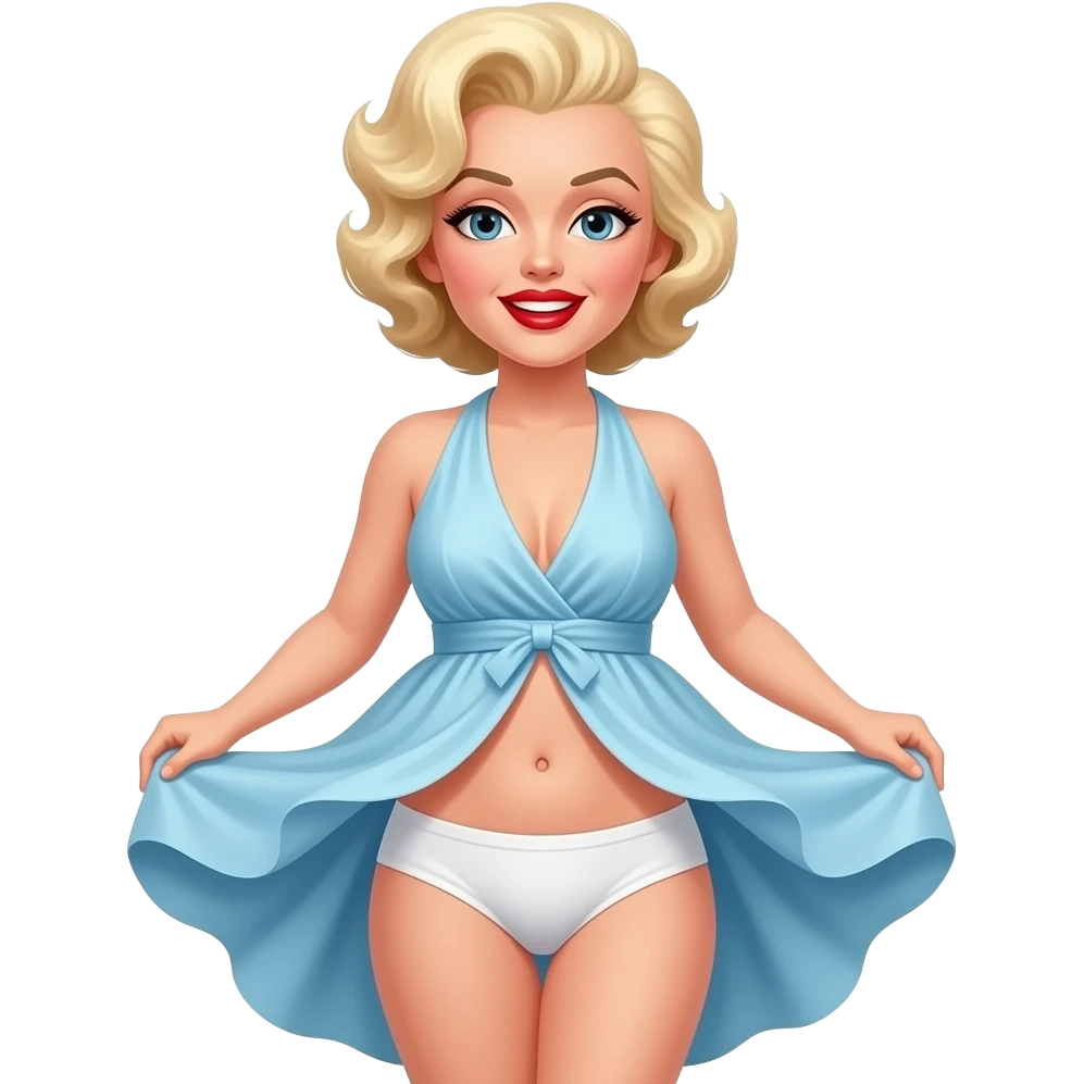Marilyn Monroe With Windy Dress Panties And Belly Button. emoji