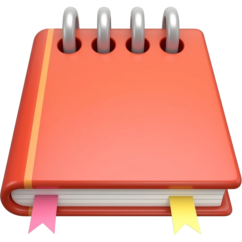 red simple spring notebook emoji