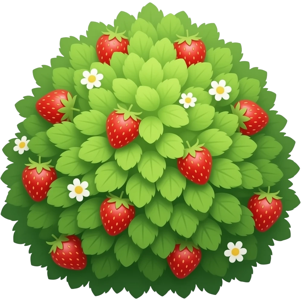 flat strawberry bush emoji