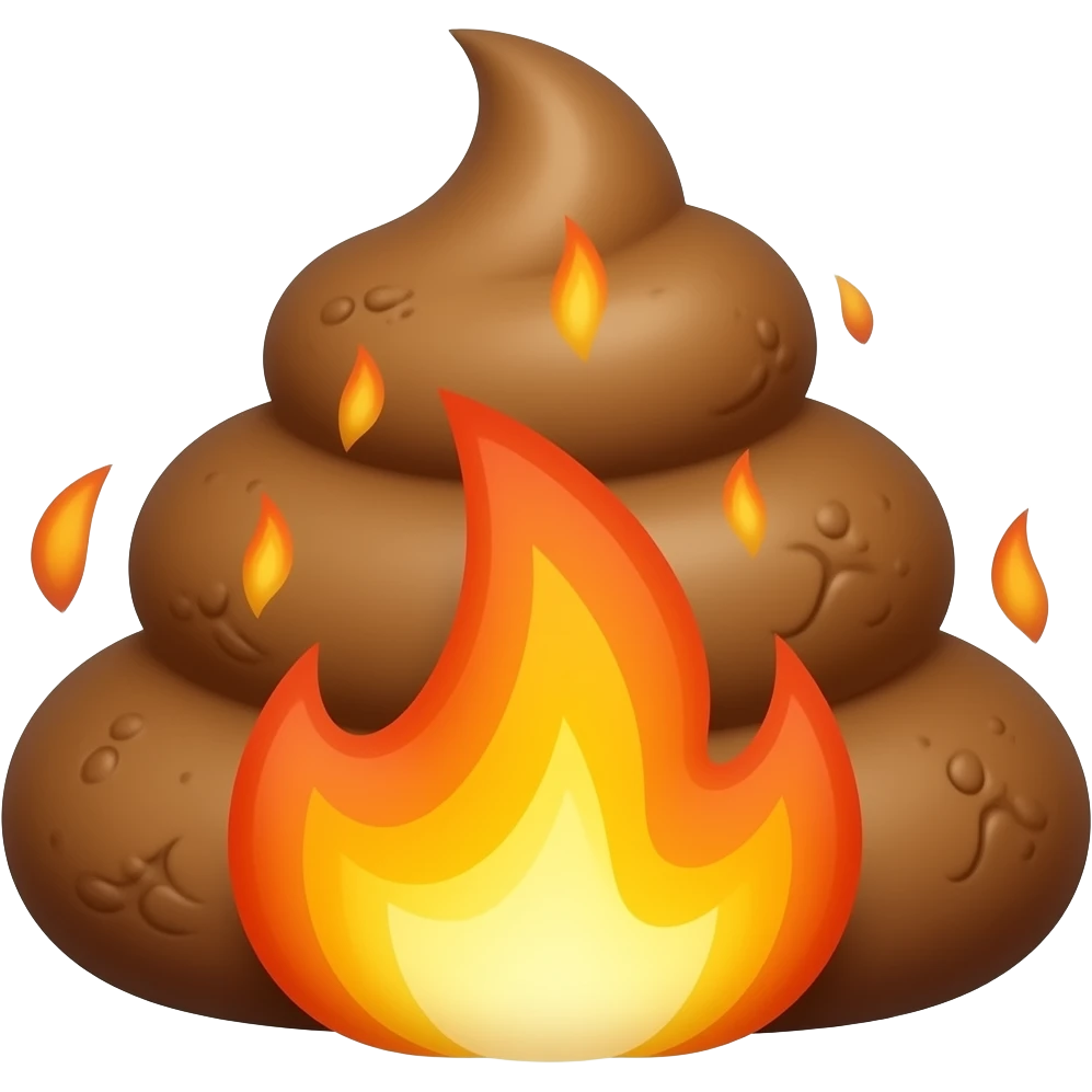 Poop on fire emoji