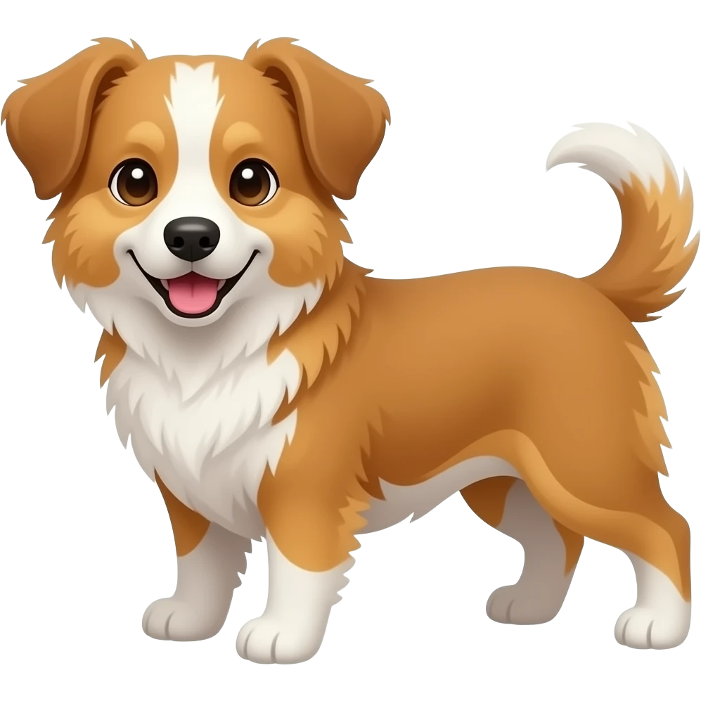 Aussie doodle with tan and white color emoji