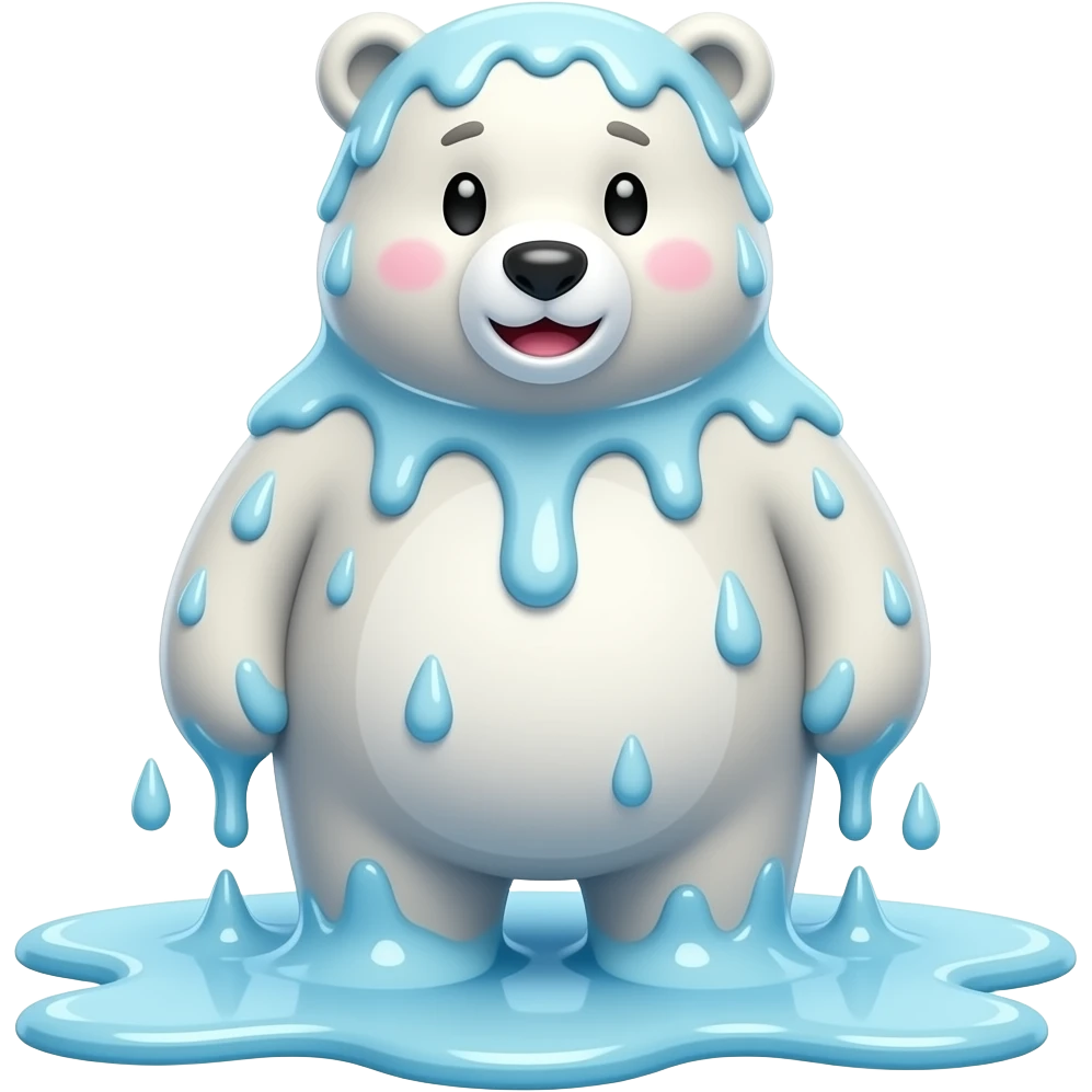 Emotionally happy Melting bear emoji
