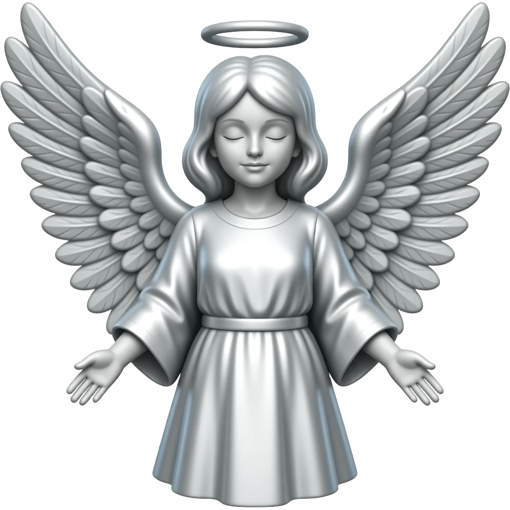 Silver angel statue emoji