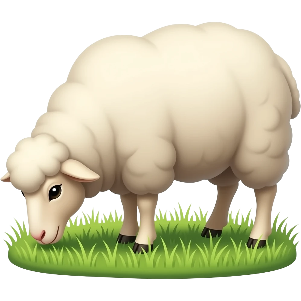 The 2d sheep eating grass emoji