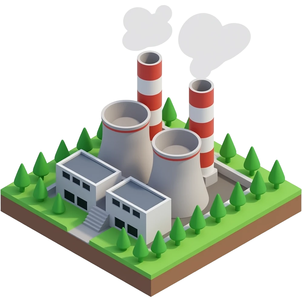 Power plant 3d no background emoji