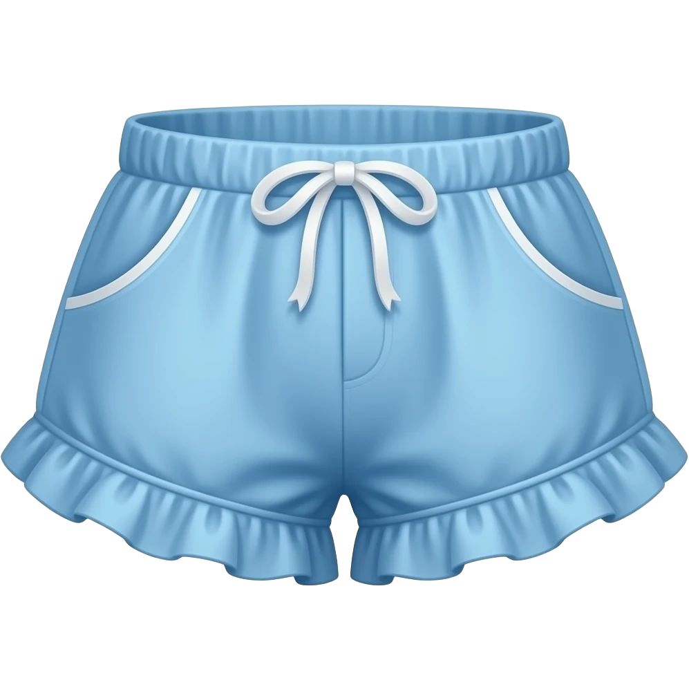 girly and cute realistic blue pyjama bottoms with ruffles emoji