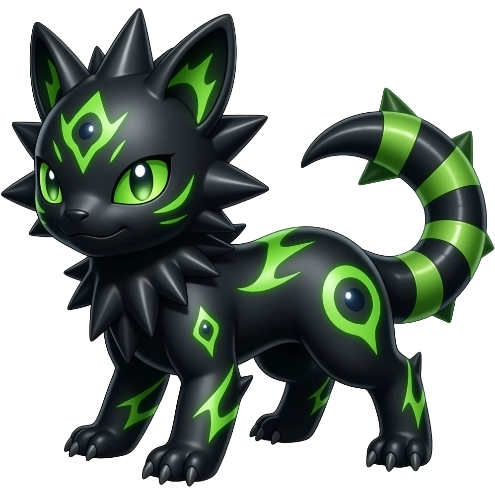 Shiny edgy spiky oily poisoned glittery black with neon-markings sparkling tropical bioluminescent edgy cool Salandit-Salamence-Ekans-Seviper-Rapidash-Salazzle-Fakemon-hybrid emoji