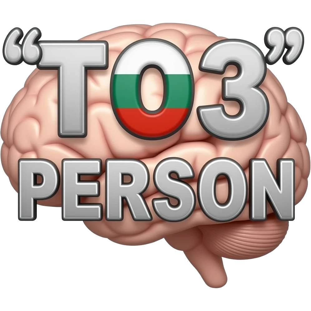 ultra brainrot twitch emote, “ТОЗ PERSON” in distorted mixed Bulgarian-English font, ironic meme style, ugly funny typography, transparent background emoji