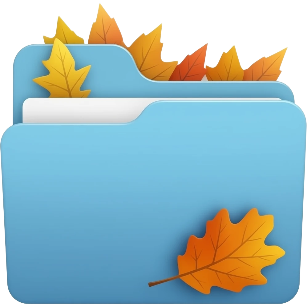 blue mac folder fall themed emoji