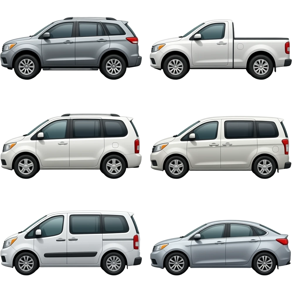 🚙🛻🚐🚗 2-3-4-1 car emoji