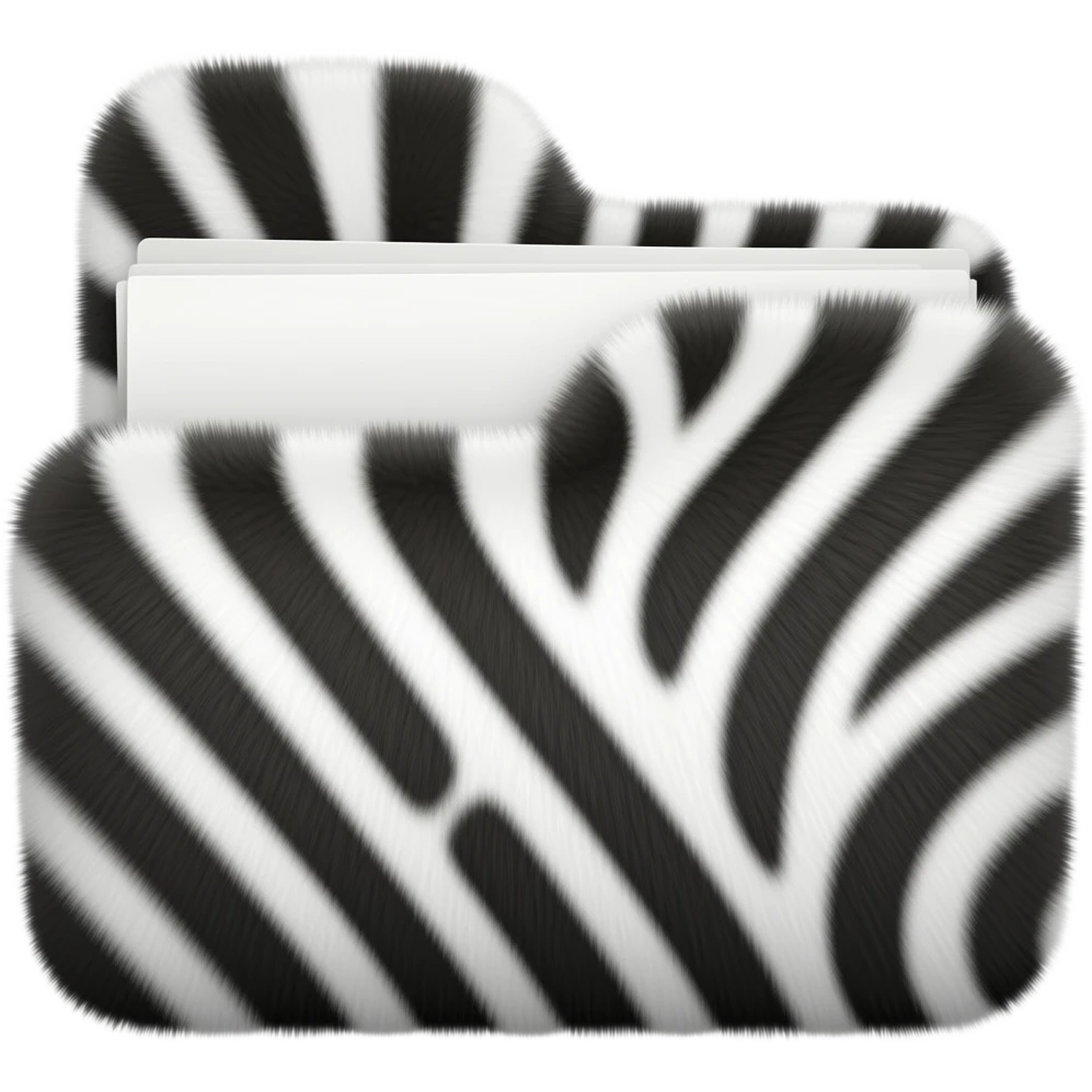 file folder with zebra print fluffy emoji