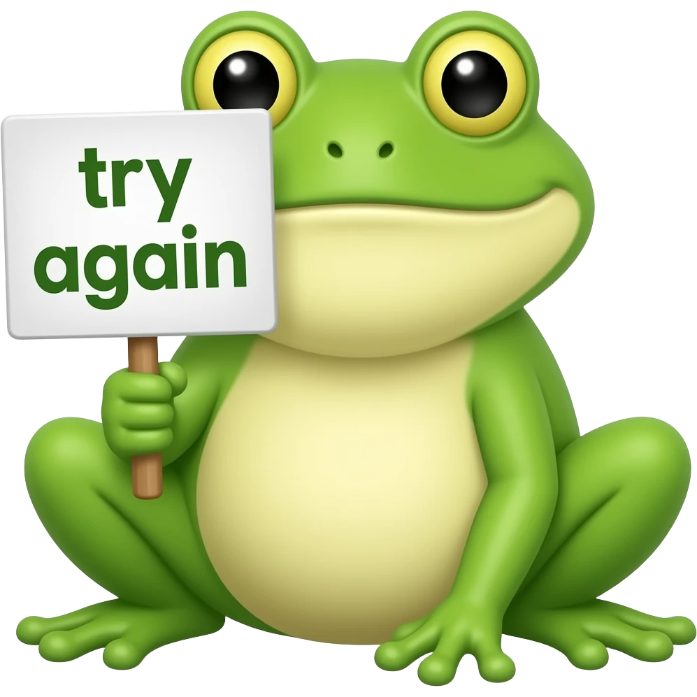 Bufo holding sign that says try again emoji