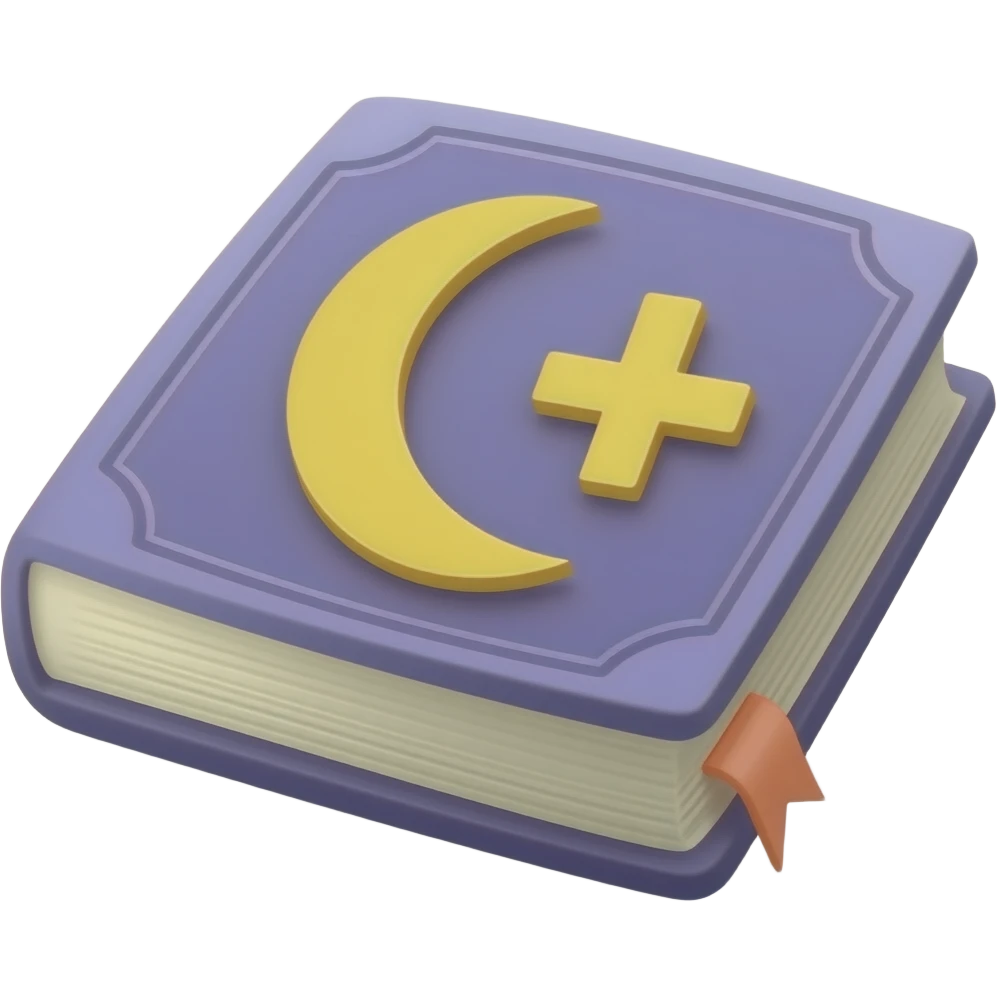 create an emoji of book plus moon plus + symbol emoji