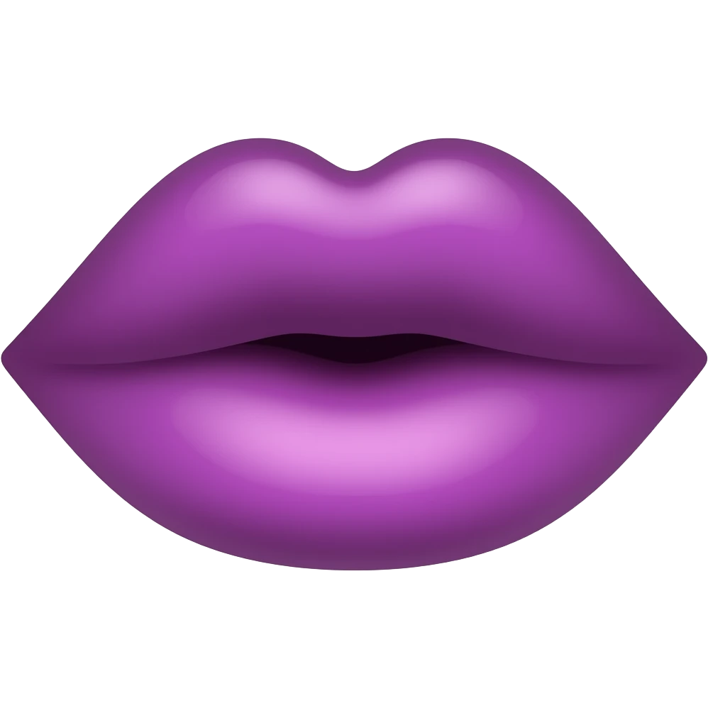 purple kissing lips emoji