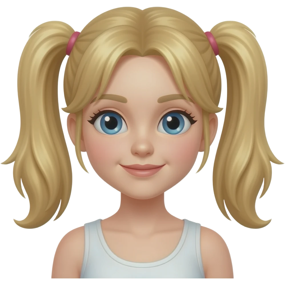 Niña rubia dos coletas emoji