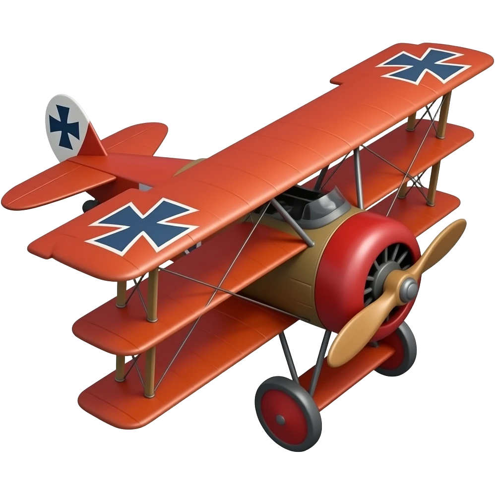 red baron triplane 3/4 angle emoji