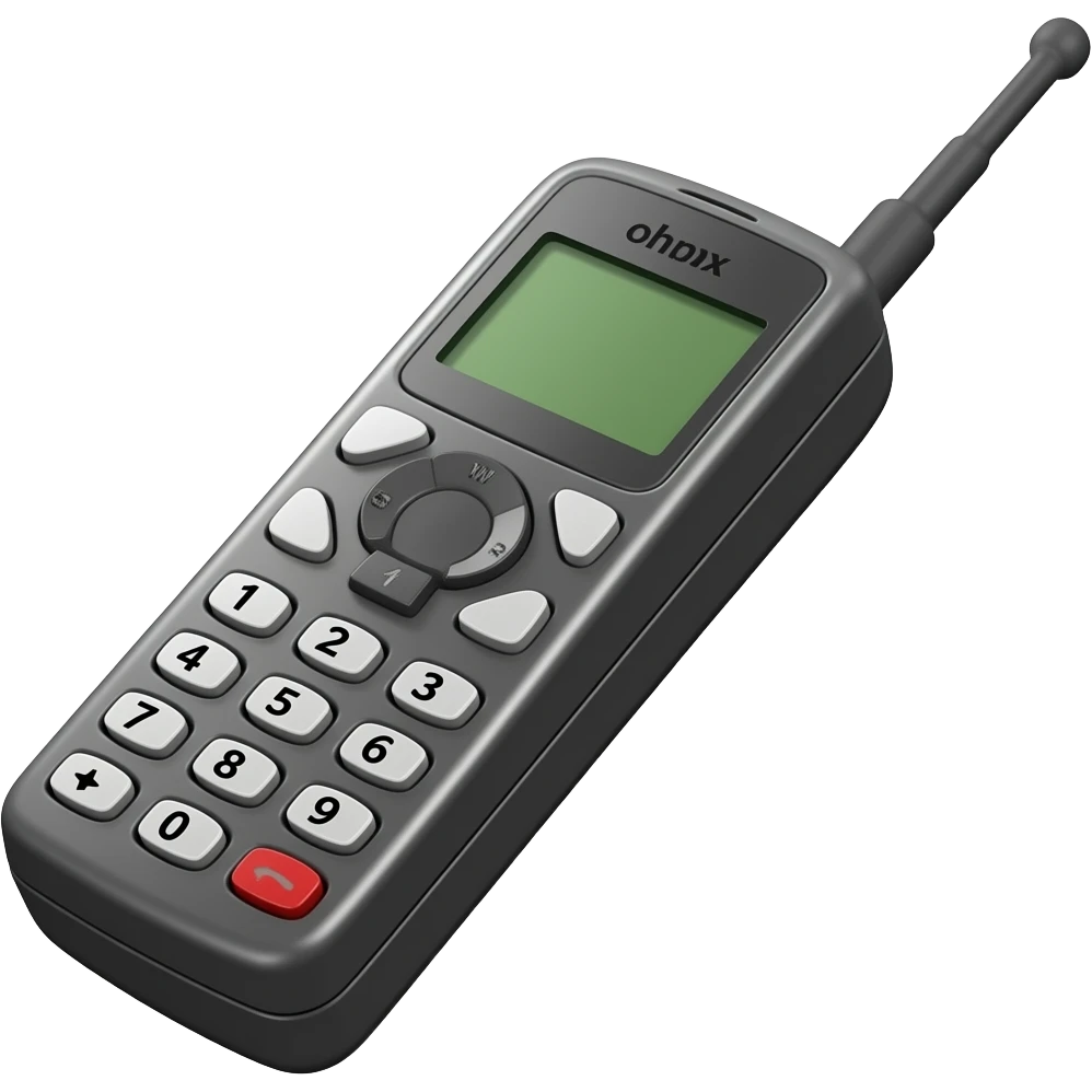 a 1980's chunky mobile phone with antenna emoji