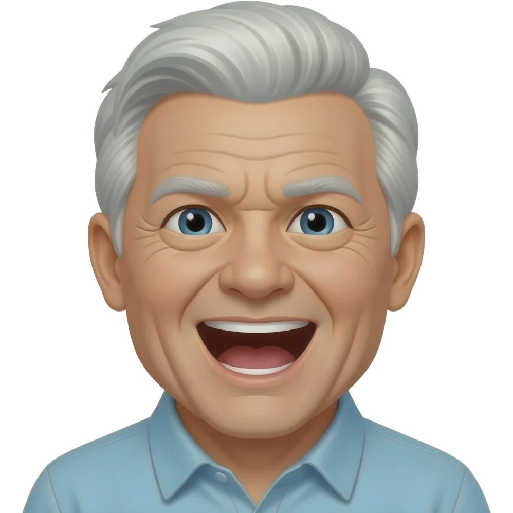 an older male with white hair making the high pitch wee sound emoji ...