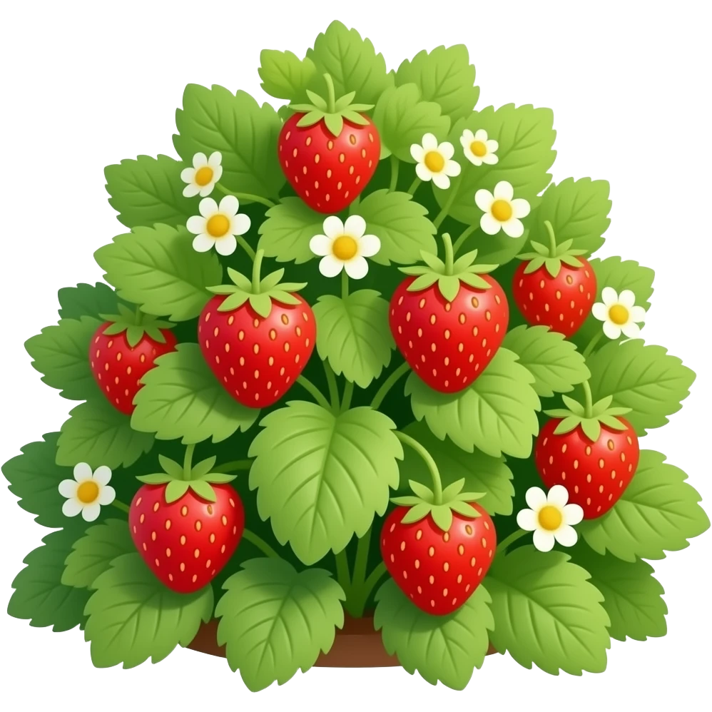 flat strawberry bush emoji