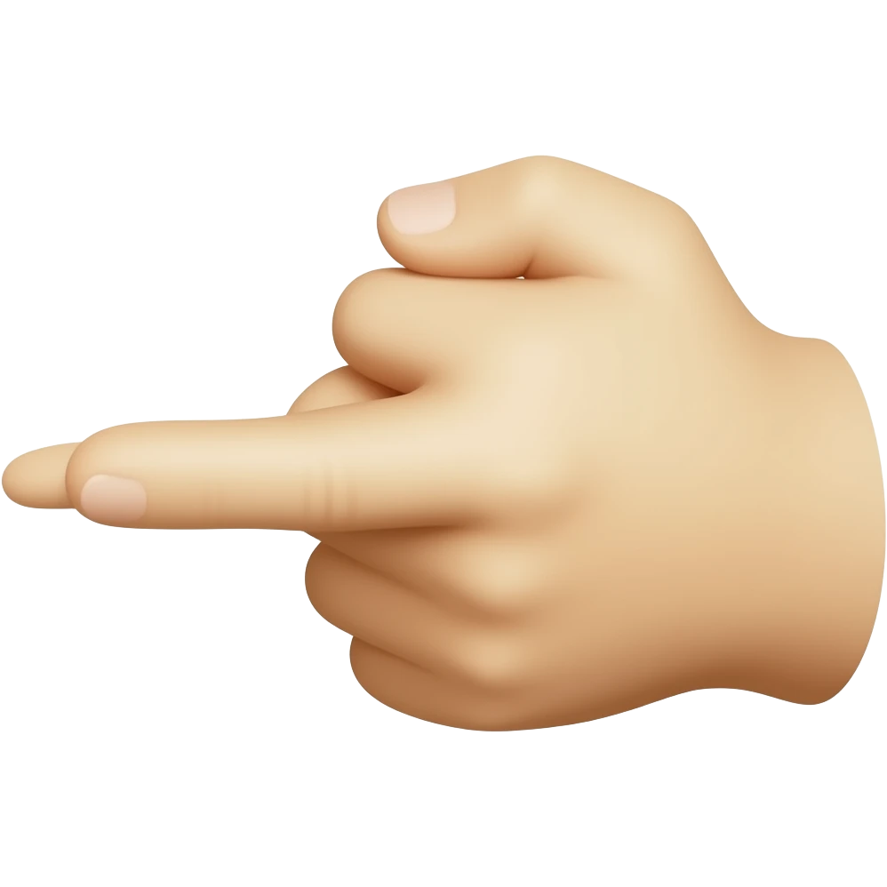 Make it extremely long long finger pointing emoji