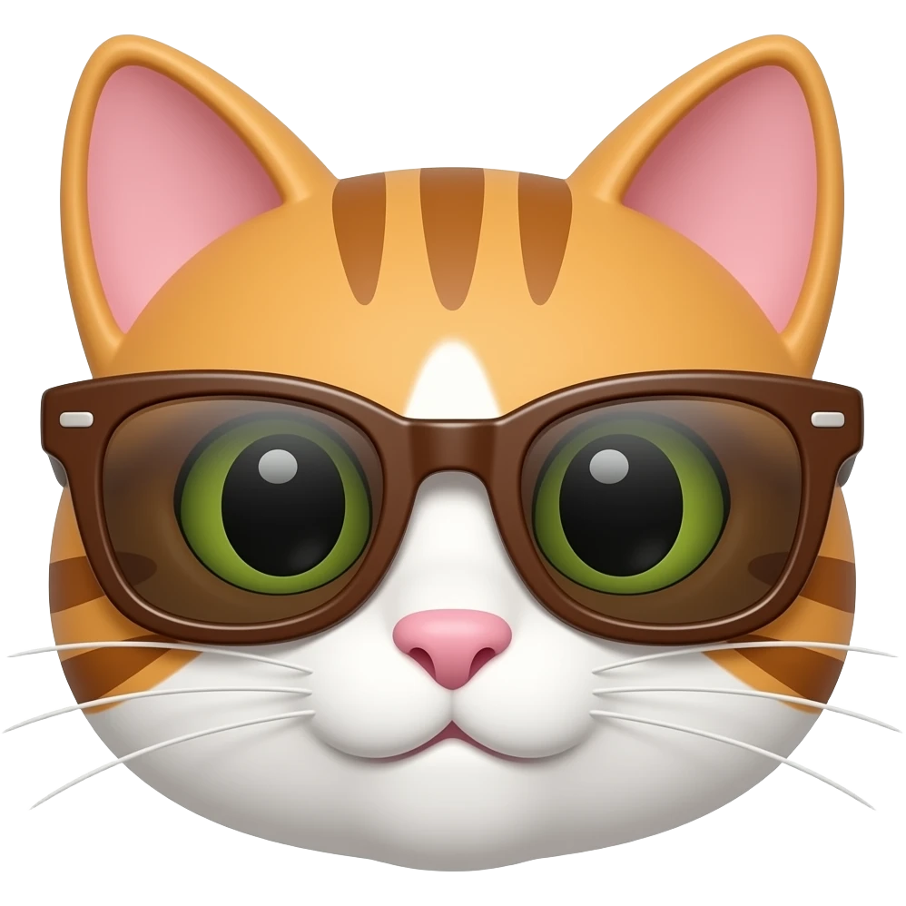 brown sunglasses cat eye emoji