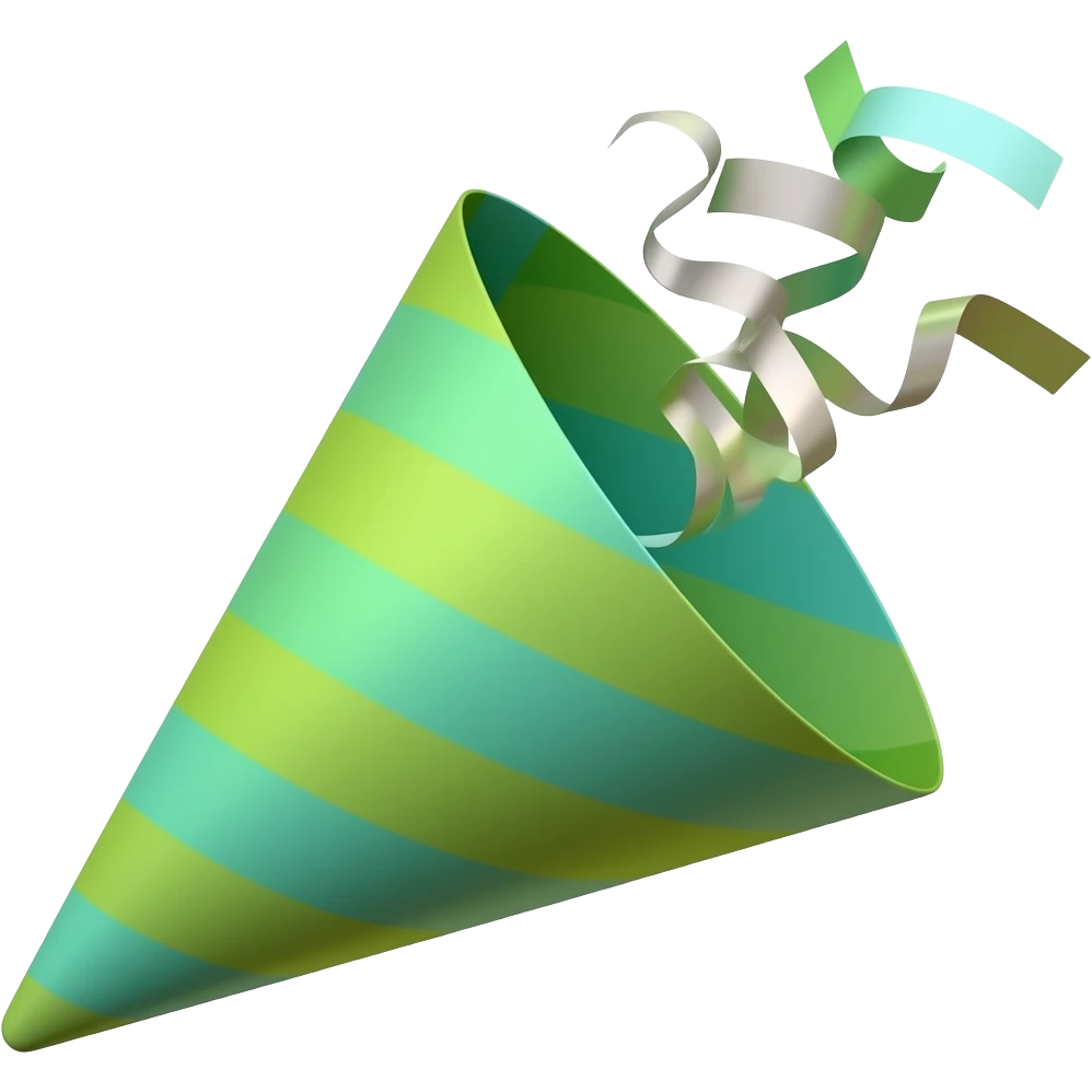 ios emoji style green party popper emoji