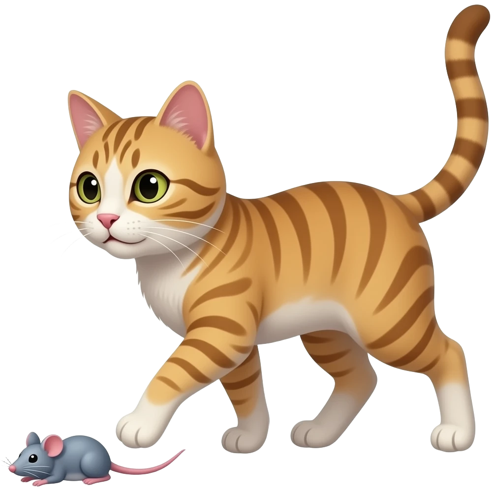 un chat qui suit une souris emoji