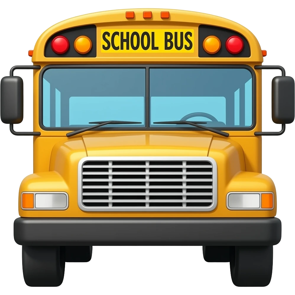 from the front and above the windows it should say „school bus” emoji