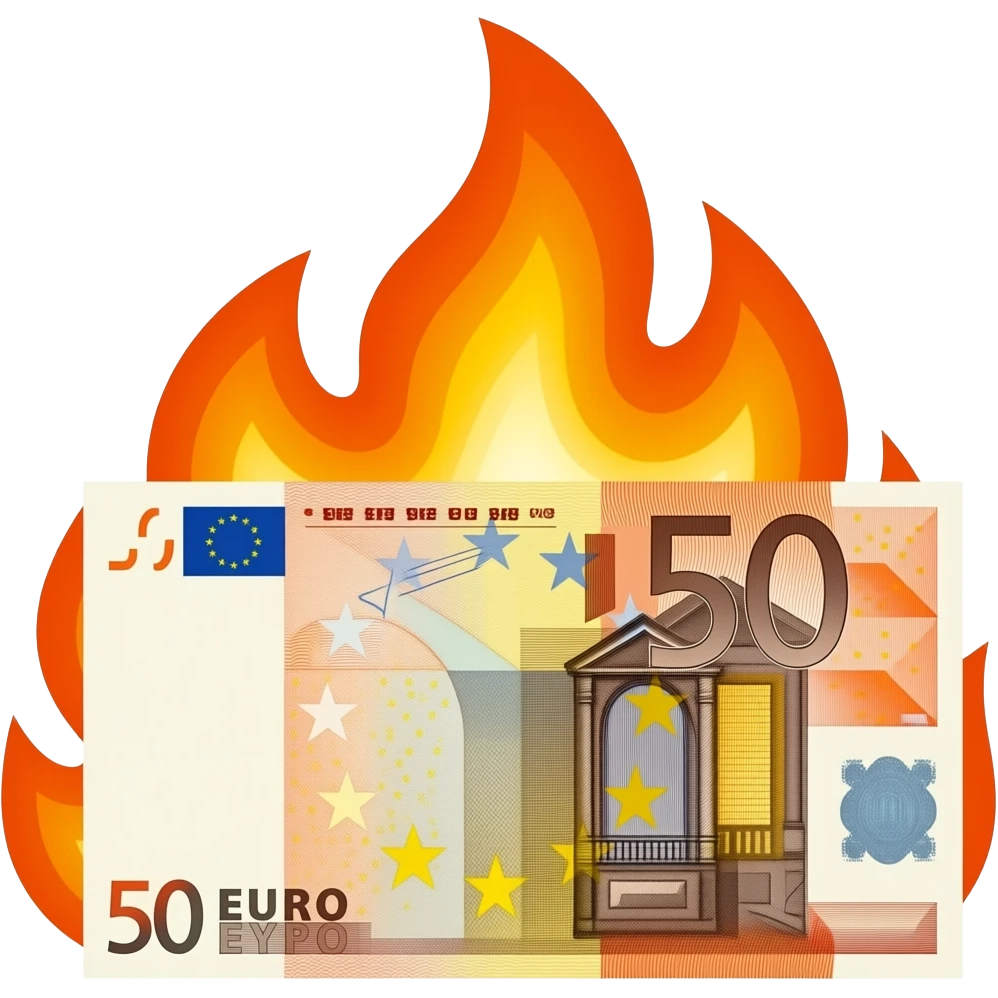 15 million euro burning emoji