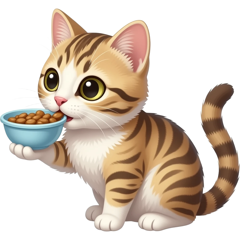 Kitten being fed emoji