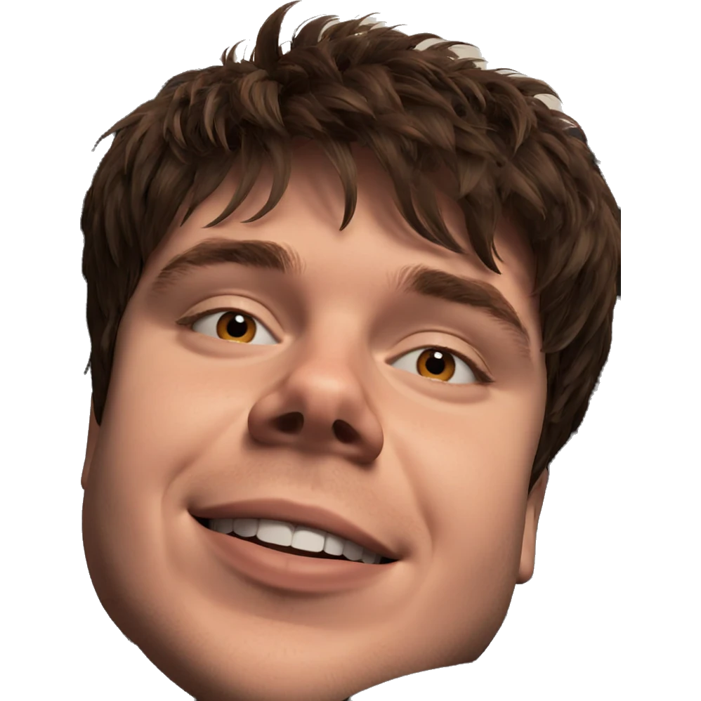 smiling boy portrait with brown hair emoji