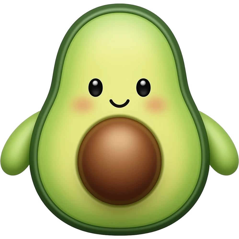 Cute avocado stuff toy emoji
