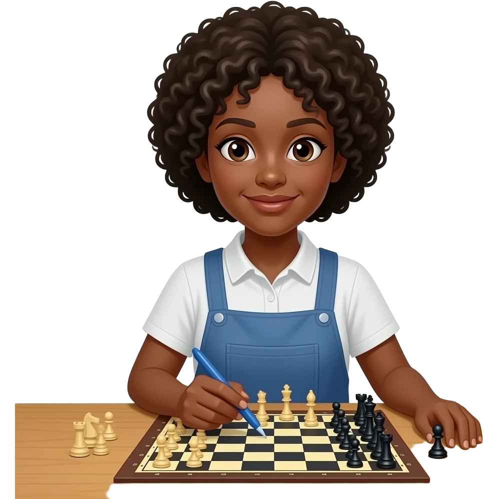 a black female artist decorating a euro board game on a table emoji