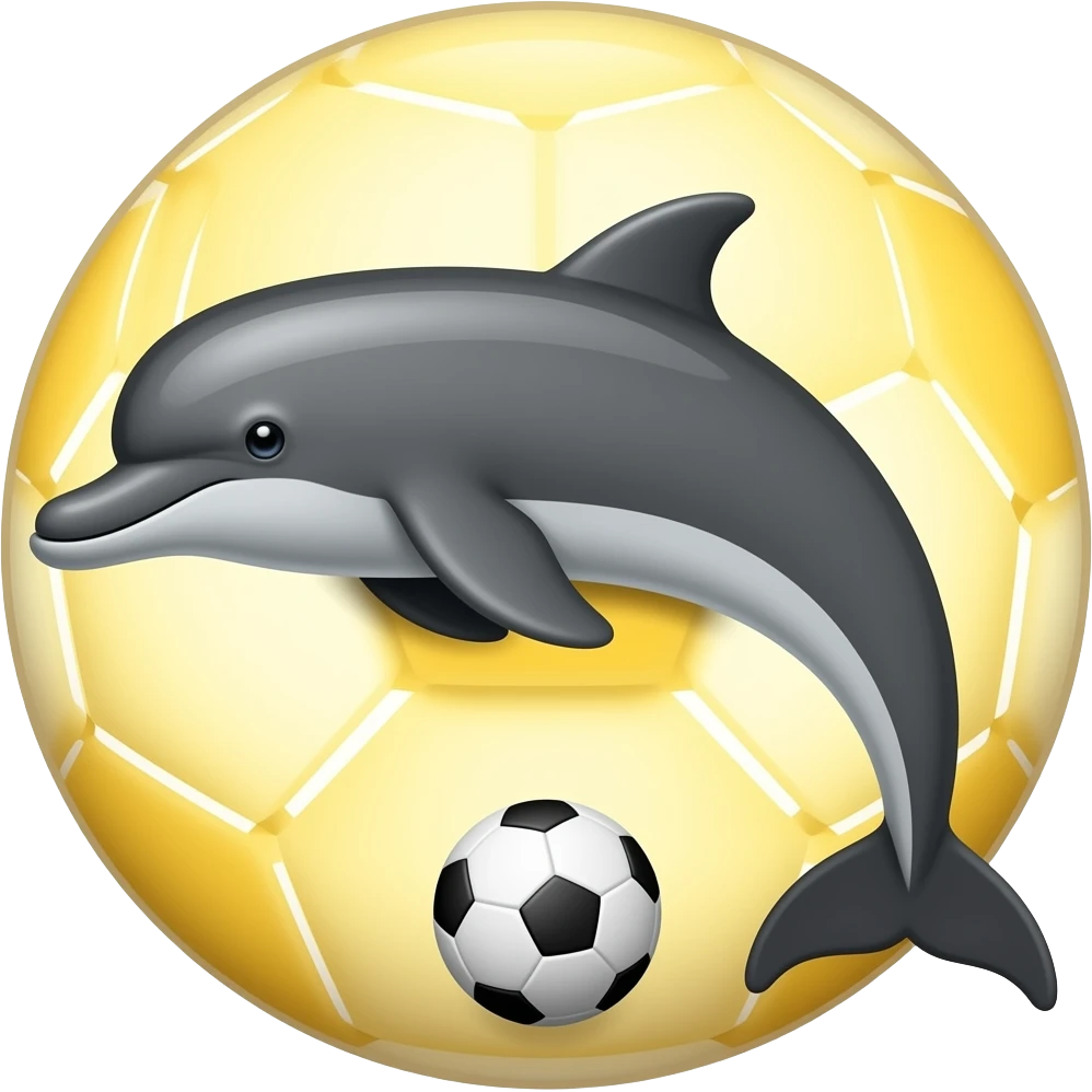 yelllow black dolphin circle wave soccerball emoji