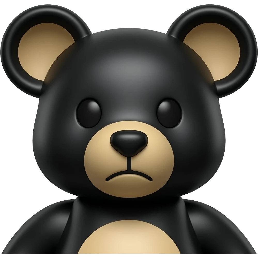 Сделай эмодзи BearBrick в красивом черном стиле emoji