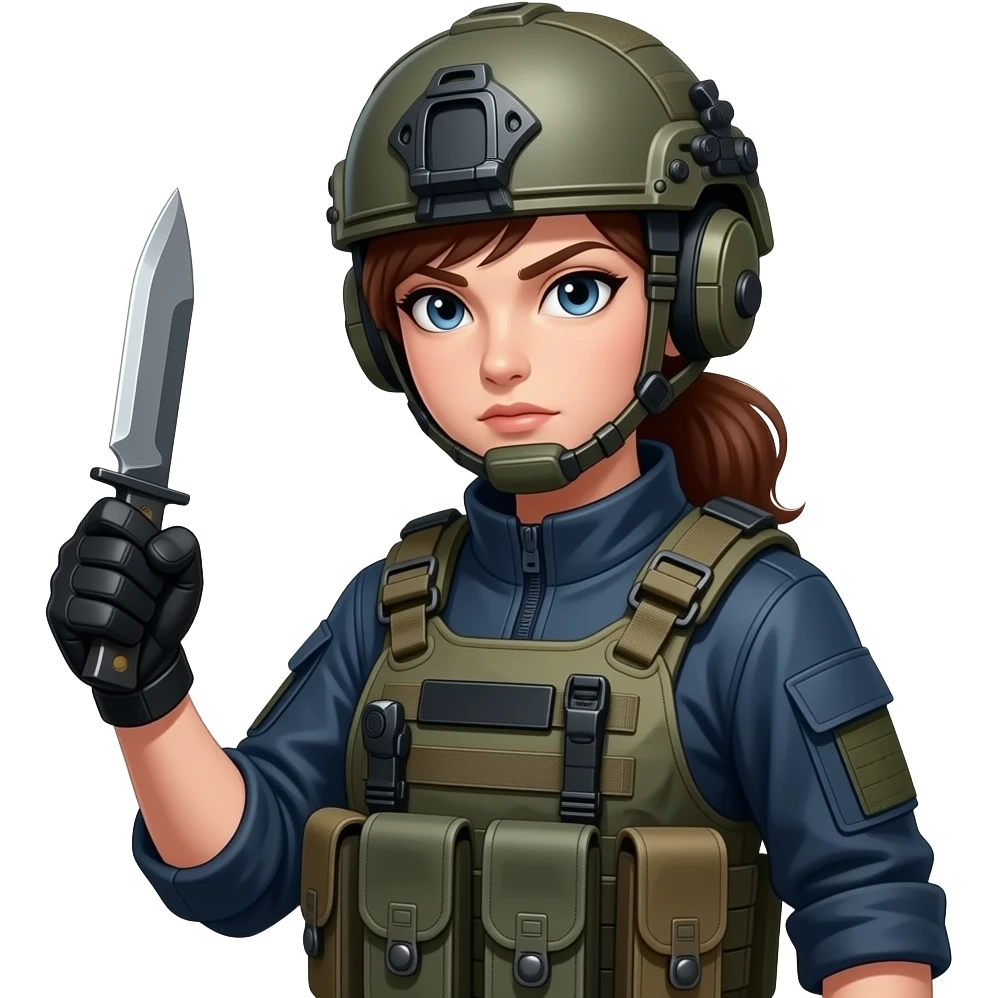 comic style militant girl emoji