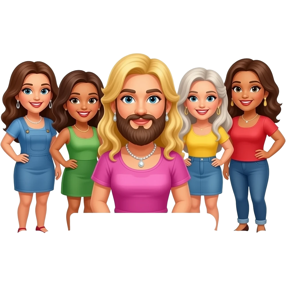 No women. Make a Poster for SteamWorks with the text: "SteamWorks, celebrates Mothers Day" + "Freshly baked cookie scent in all stalls." With bearded drag queen moms, no women  theme. emoji