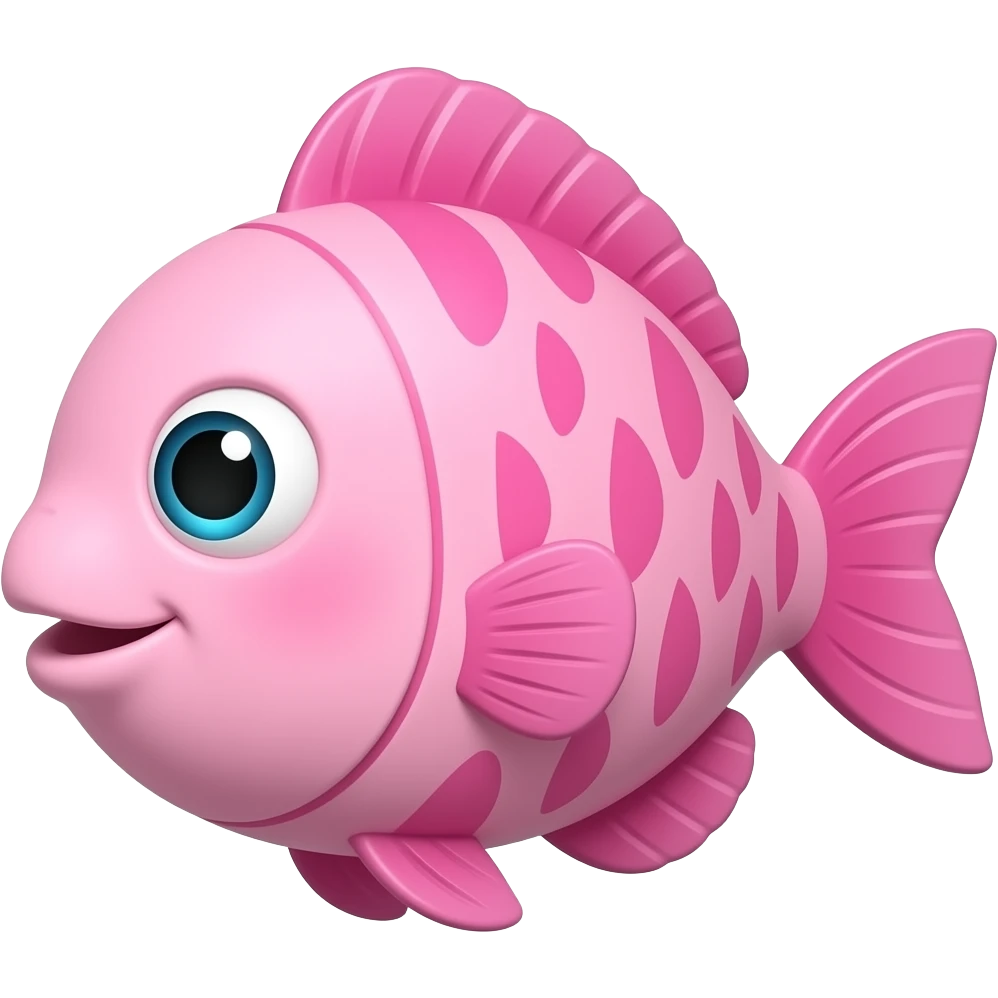 Розовая мультяшная рыбка emoji