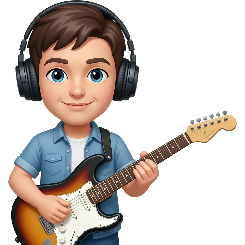 Guitarists with Headphones, 1 person emoji