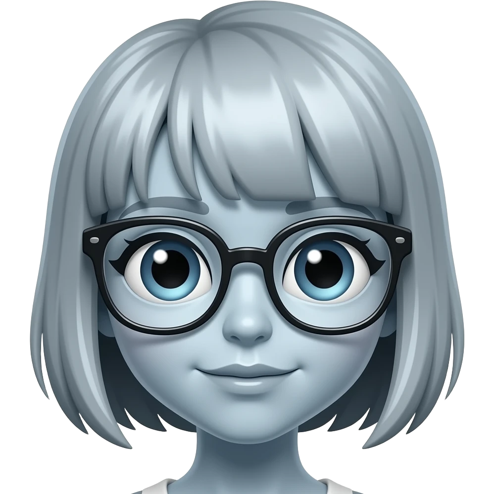 girl alien with glasses eyes wide head emoji