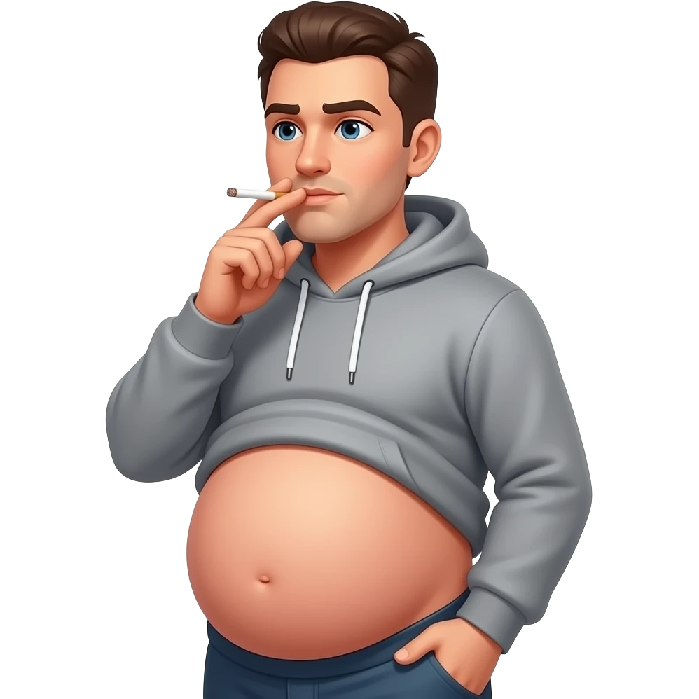Pregnant man smoking a cigarette emoji