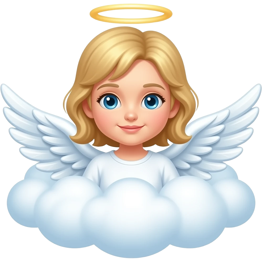 angel has a cloud behind emoji