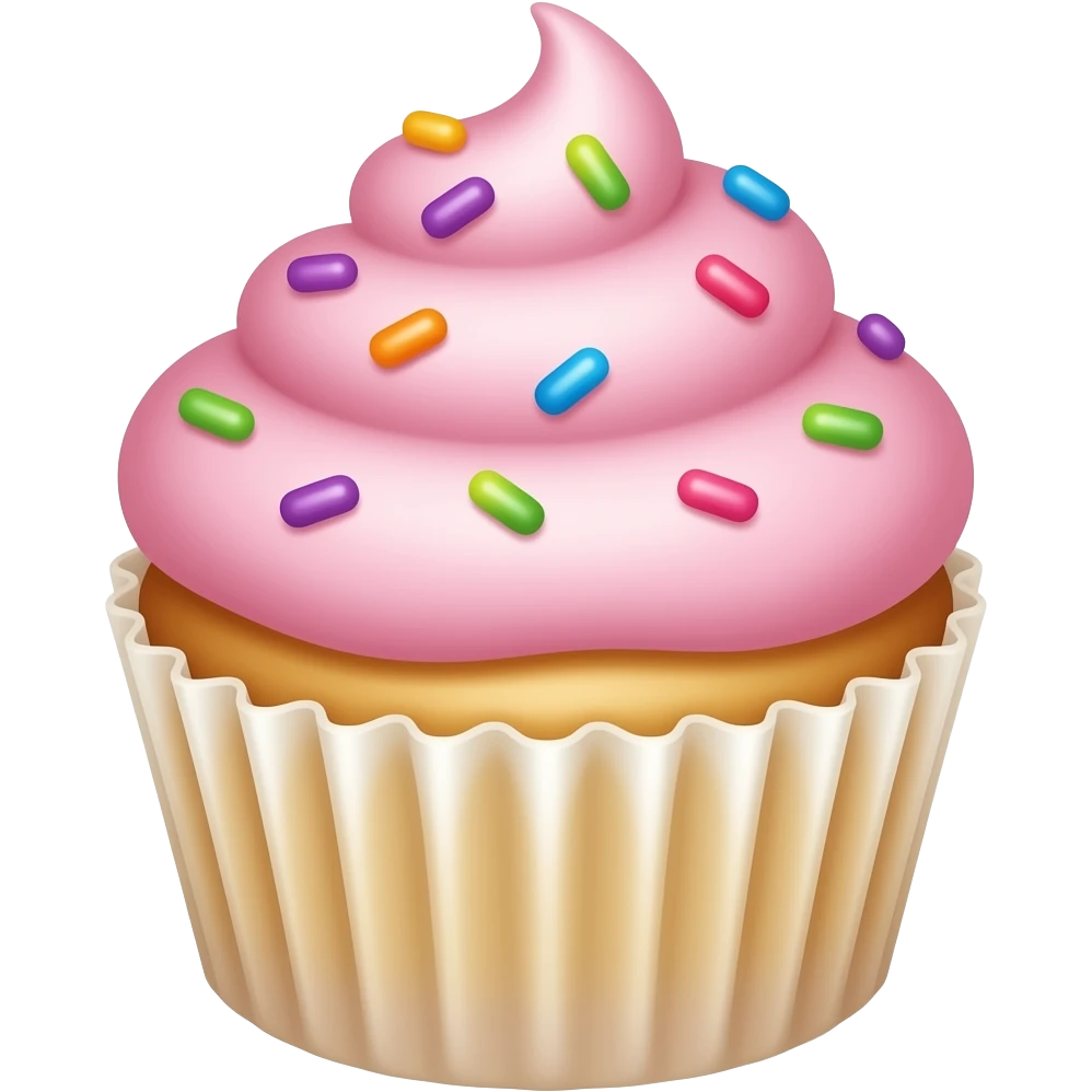 Cupcake with pink icing emoji