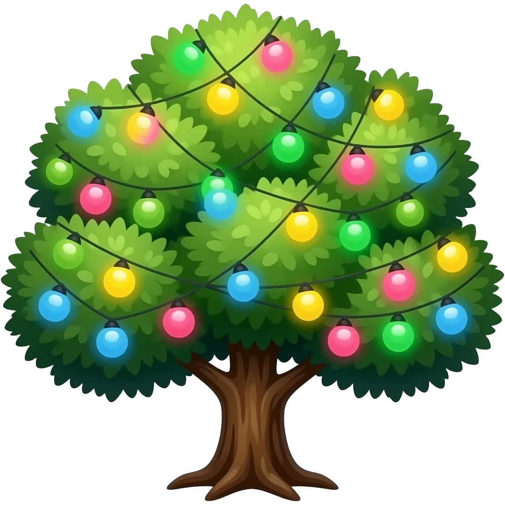 tree in colourful lights emoji