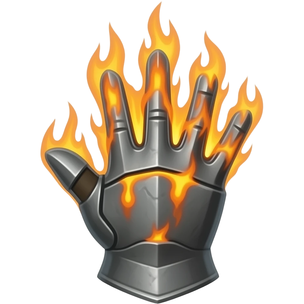 iron gauntlet on fire emoji